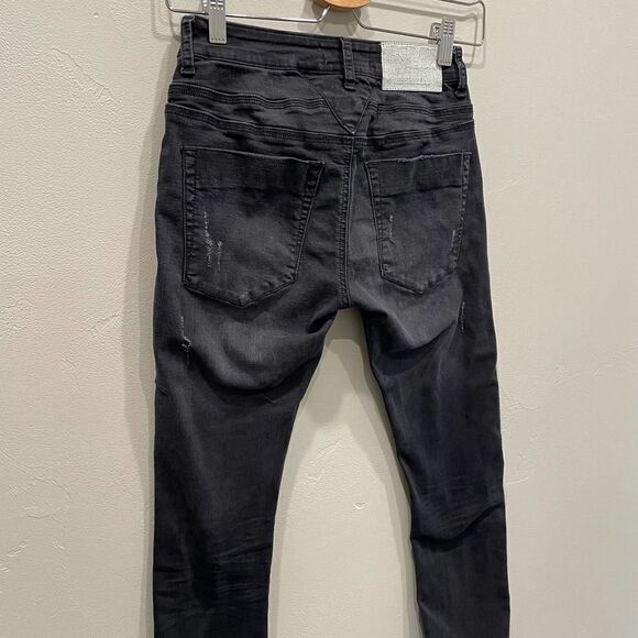 One Teaspoon Mid Waist Hoodlums Fitted Bow Leg Jeans - Size: 28 - Picture 7 of 11